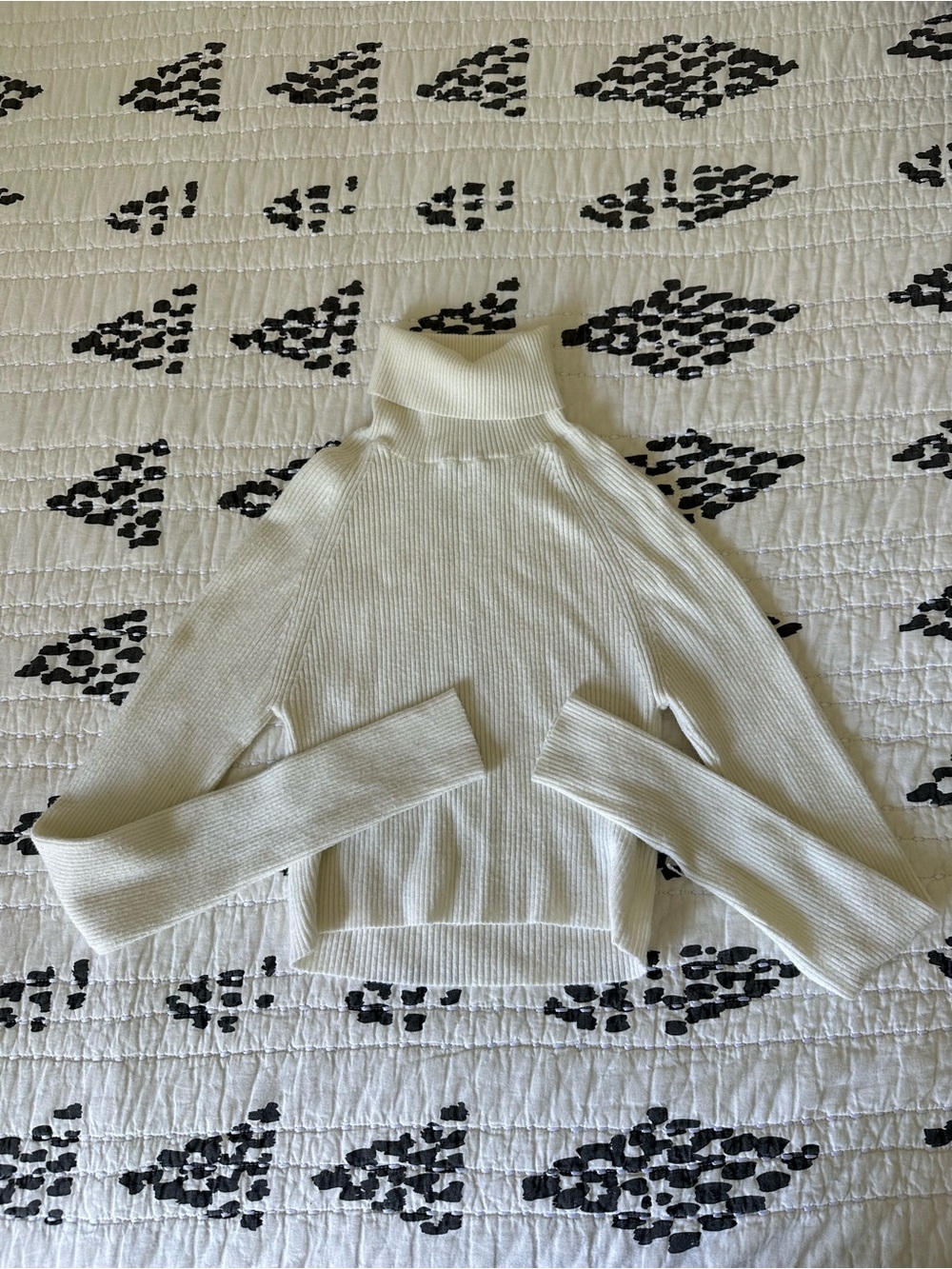 Buckle Double Zero Cream Ribbed Turtleneck Sweater
